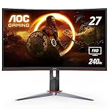AOC C27G2Z 27' Curved Frameless Ultra-Fast Gaming Monitor, FHD 1080p, 0.5ms...