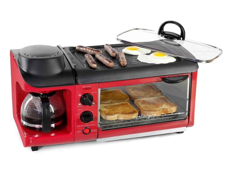 Nostalgia BSET300RETRORED Retro Breakfast Station