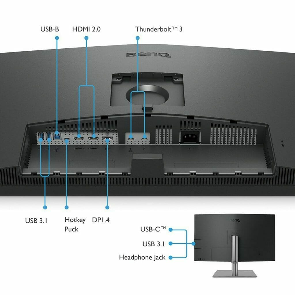 BenQ PD3220U rear ports